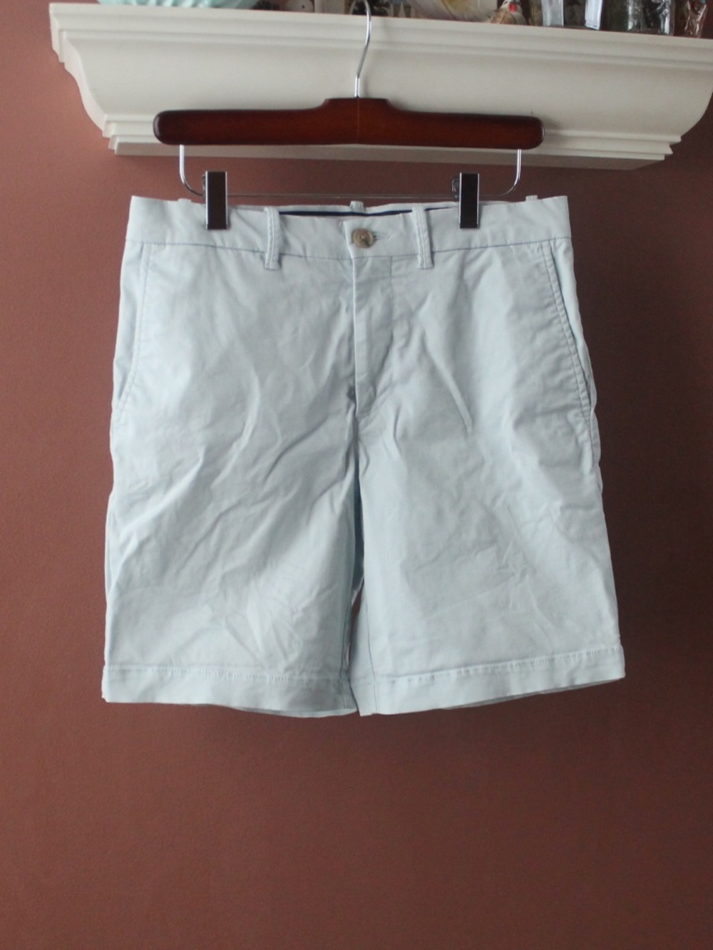 Penguin Men's Slim Fit 8"-Inseam Short  29 Light Pale Blue Recycled Cotton